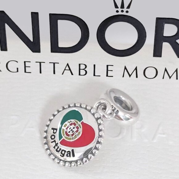 Pandora Portugal Flag Dangle Charm Exclusive Travel Vacation Pendant S925 Silver - Picture 1 of 8